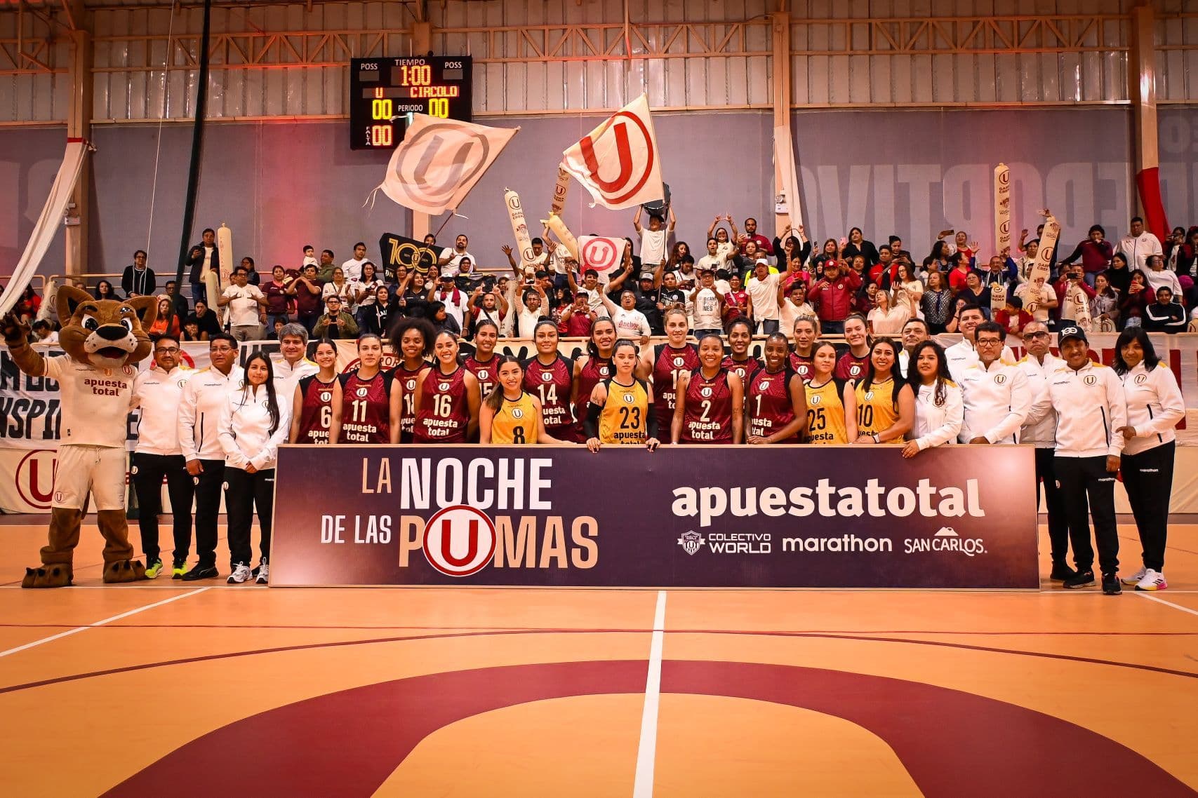 La Noche de las Pumas: Universitario Vóley venció 3 sets a 2 a Circolo en su noche de presentación