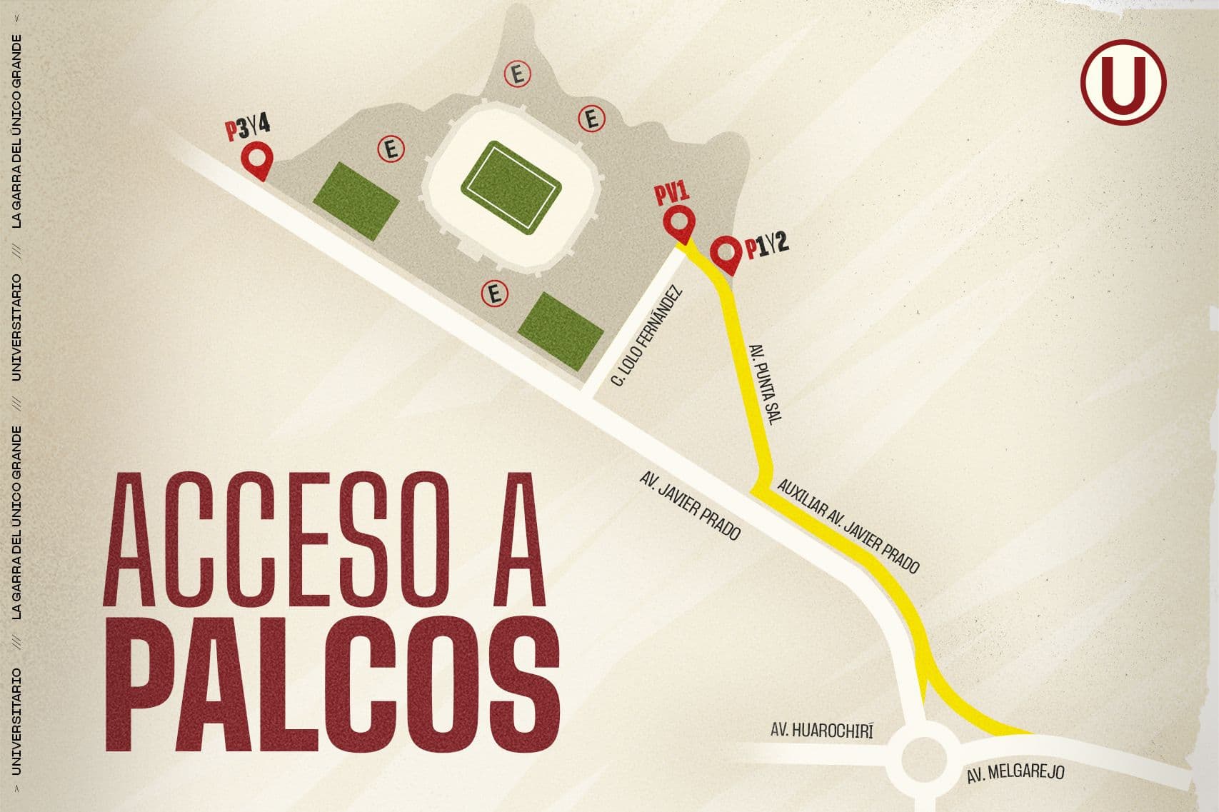 Información importante para los palquistas del Estadio Monumental U Marathon